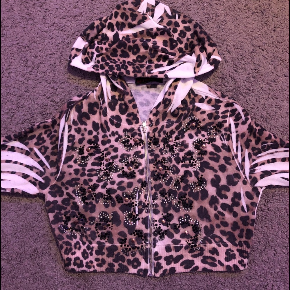 retro cheetah cropped jacket